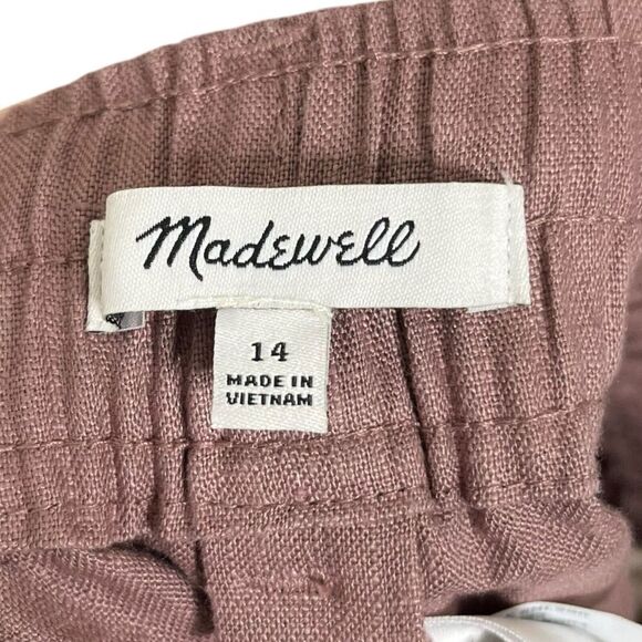 Madewell Neale Linen Shorts Brown Chino Women’s Size 14 High Rise - Picture 6 of 9